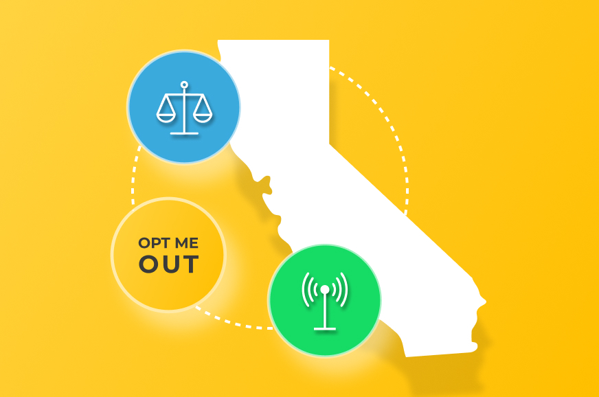 State of California with legal and signal icons