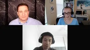 Video thumbnail showing three people talking