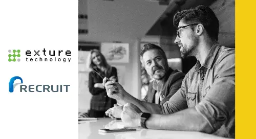 Exture Technology Image, 3 people speaking in a meeting room