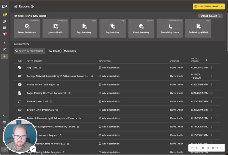 Preview image of a video explaining new ObservePoint reports