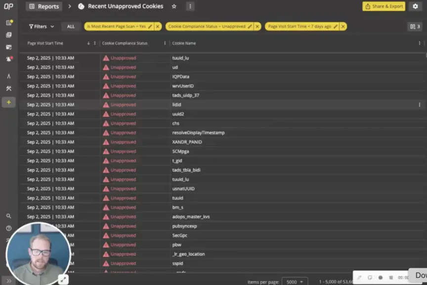 Preview of video explaining ObservePoint scheduled reports and public link shares