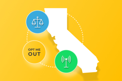 State of California with legal and signal icons