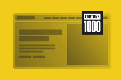 Abstract representation of a web page in black and yellow.