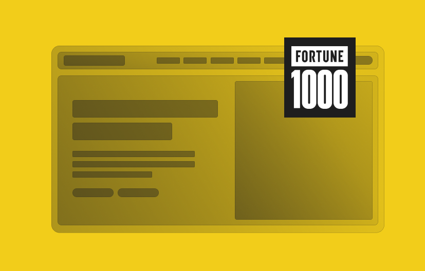 Abstract representation of a web page in black and yellow.