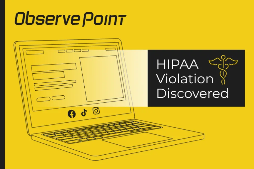 Laptop with a HIPAA violation call out.