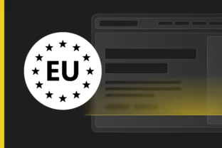 Laptop abstract background with EU seal