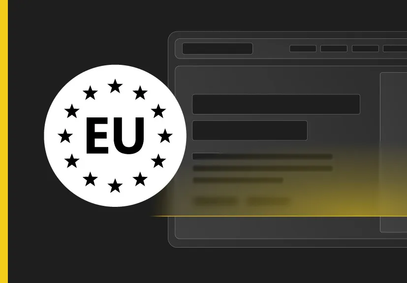 Laptop abstract background with EU seal